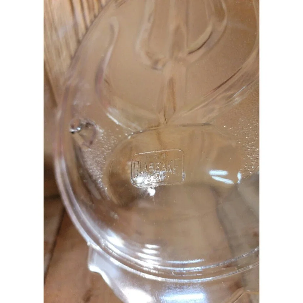 Clear Glass GlasBake Tree of Life Serving Dish Platter 372 Footed Juice Wells
